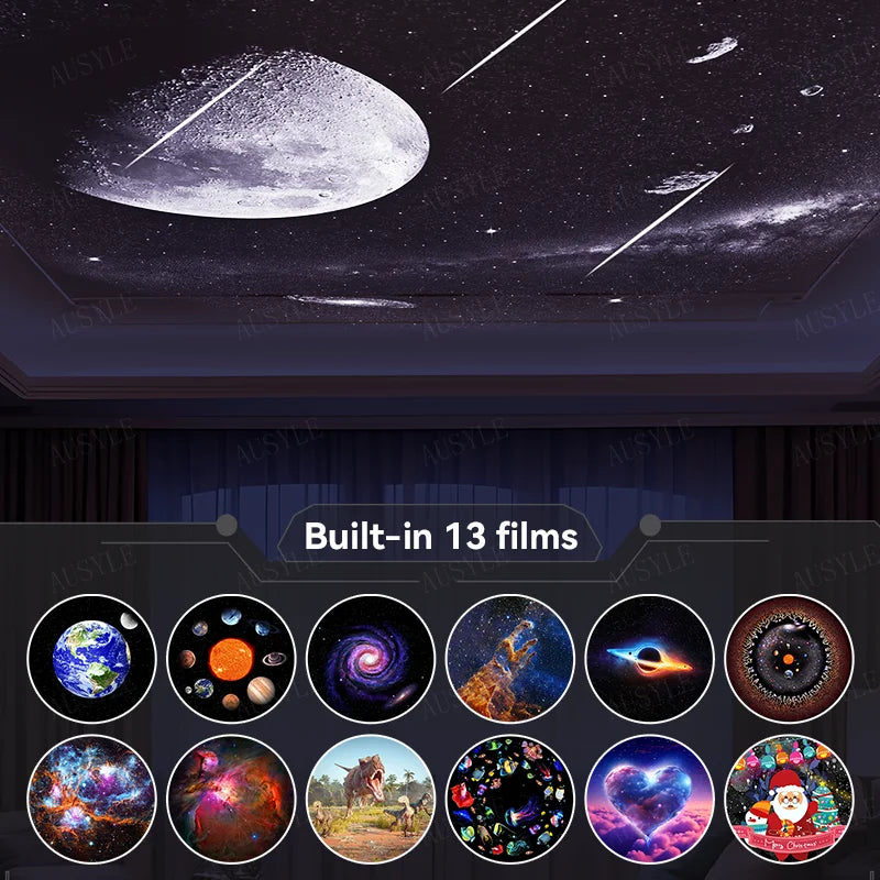 Meteor Galaxy Projector 13 in 1 HD Planetarium Night Light Lamp Rotary Space Ball Planetarium Projector Lights for kids Room