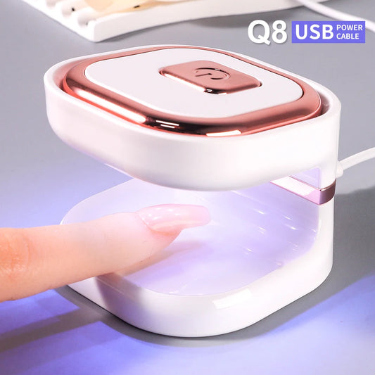 Mini 6LED Nail UV Lamp for Quick Drying Nails Gel Polish Professional Portable Q-shaped Nail Dryer Manicure Home Salon Tools