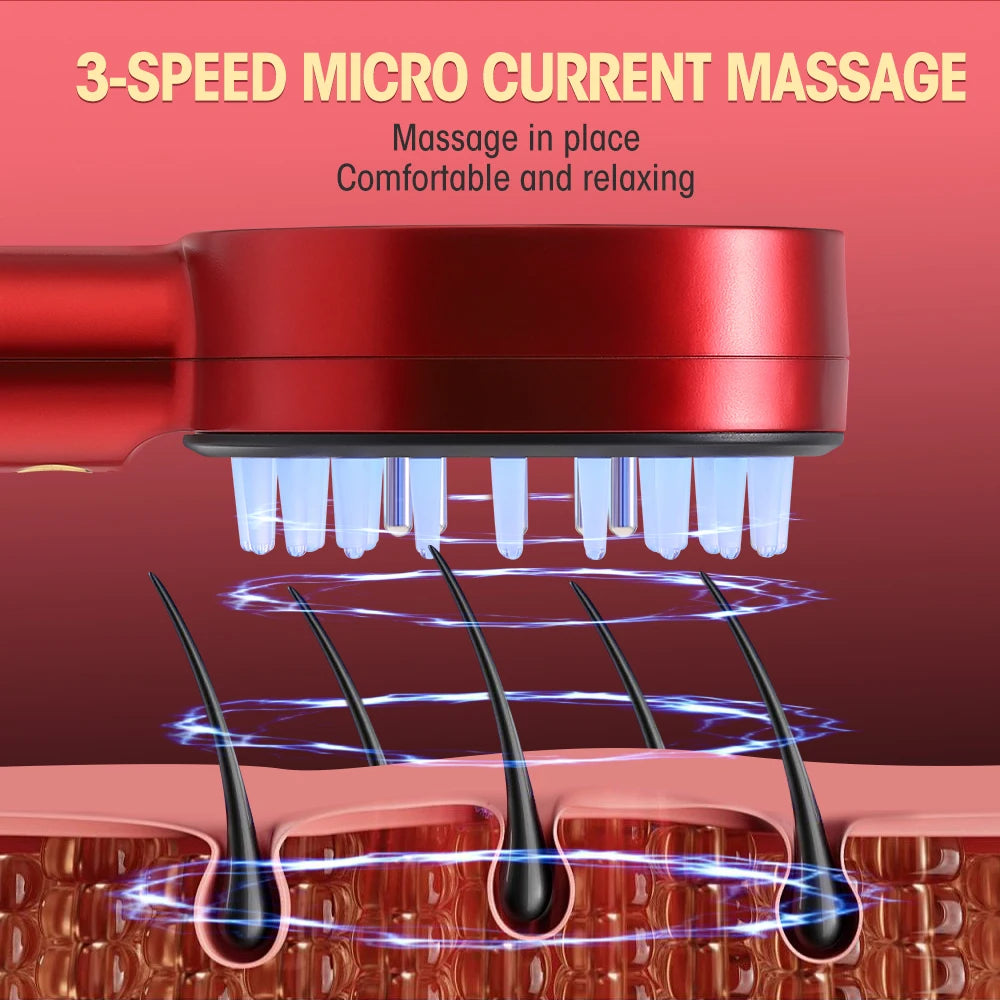 EMS Electric Massage Comb Nano Spray Hair Growth Vibration Head Massager Anti Hair Loss Scalp Liquid Medicine Atomizing Brush