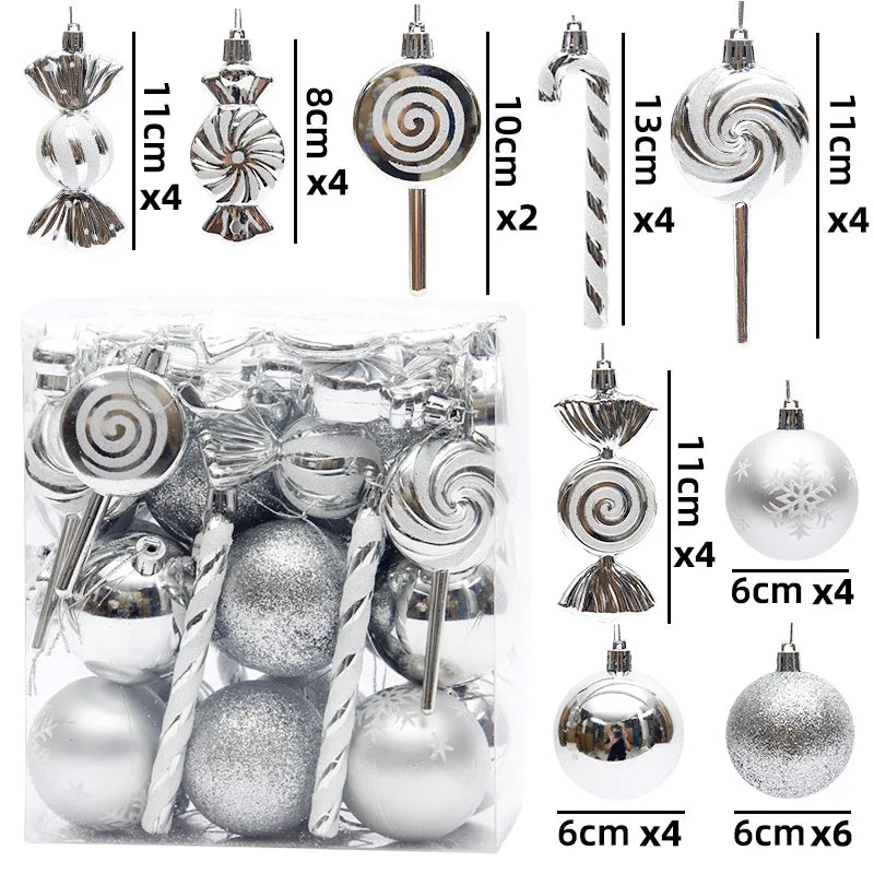 29/36/40/50pcs Rose Gold/Red/Silver Christmas Ball Ornaments Special-shaped Christmas Tree Decoration Christmas Spheres Pendant