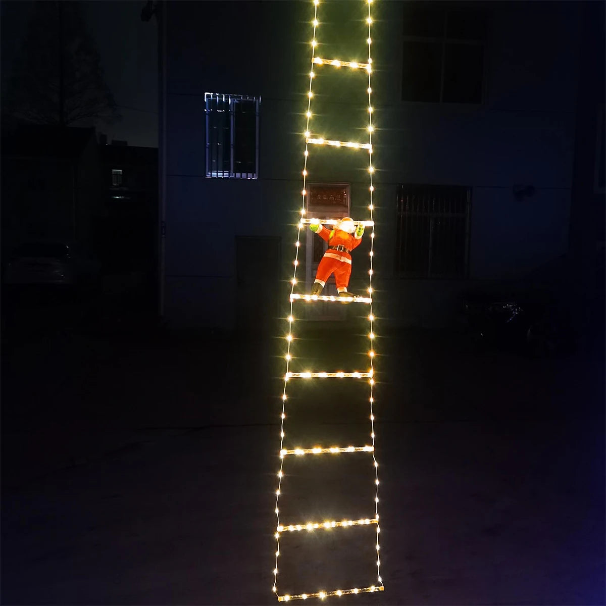 1-3M Santa Claus Climbing Ladder Warm Light 2024 Christmas Decoration for Home Outdoor Garden Cristmas Tree New Year Gift