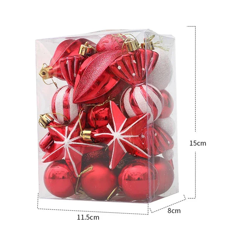 Christmas Tree Balls Red Candy Cane Hanging Ornament Big Pendants Set Christmas Decorations For Home 2024 Natal Navidad New Year