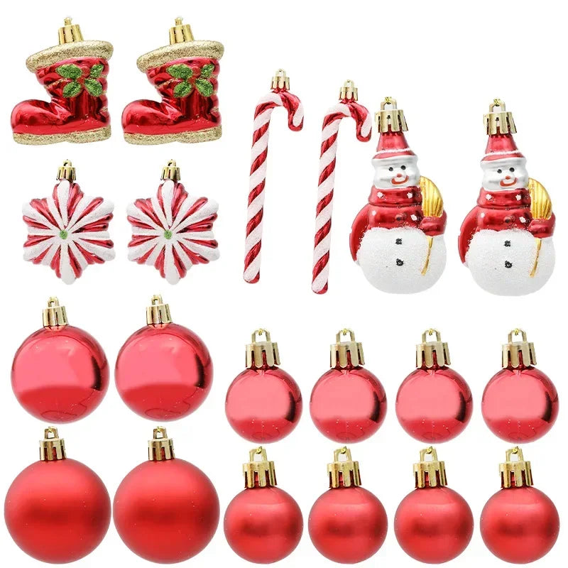 Christmas Tree Balls Red Candy Cane Hanging Ornament Big Pendants Set Christmas Decorations For Home 2024 Natal Navidad New Year