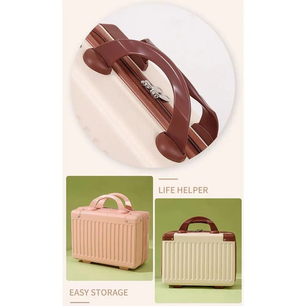 14 inch Mini Travel Suitcase Cosmetic Box Hand Luggage Organizer Case Small Password Box Boarding Case