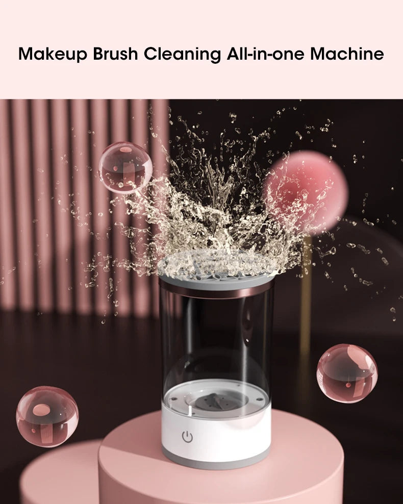 Makeup Brush Cleaner Automatic Makeup Brushes Cleaner Electric UV Light Sterilization Portable Makeup Brush Rotary Cleaner