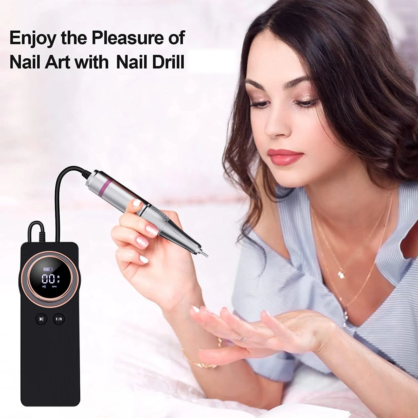 35000RPM Rechargeable Nail Drill Machine Cordless Electric Manicure Milling Cutter Set Nail Files Sander Gel Polish Remover Tool