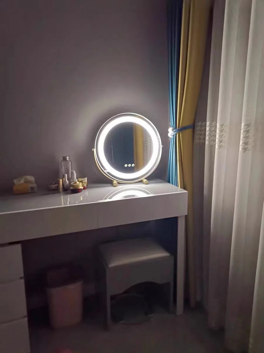 Makeup Mirror with Led Light Portable Traveling Vanity Mirroir with 15X Magnifying Cosmetics Mirror Gift for Bedroom home Girls