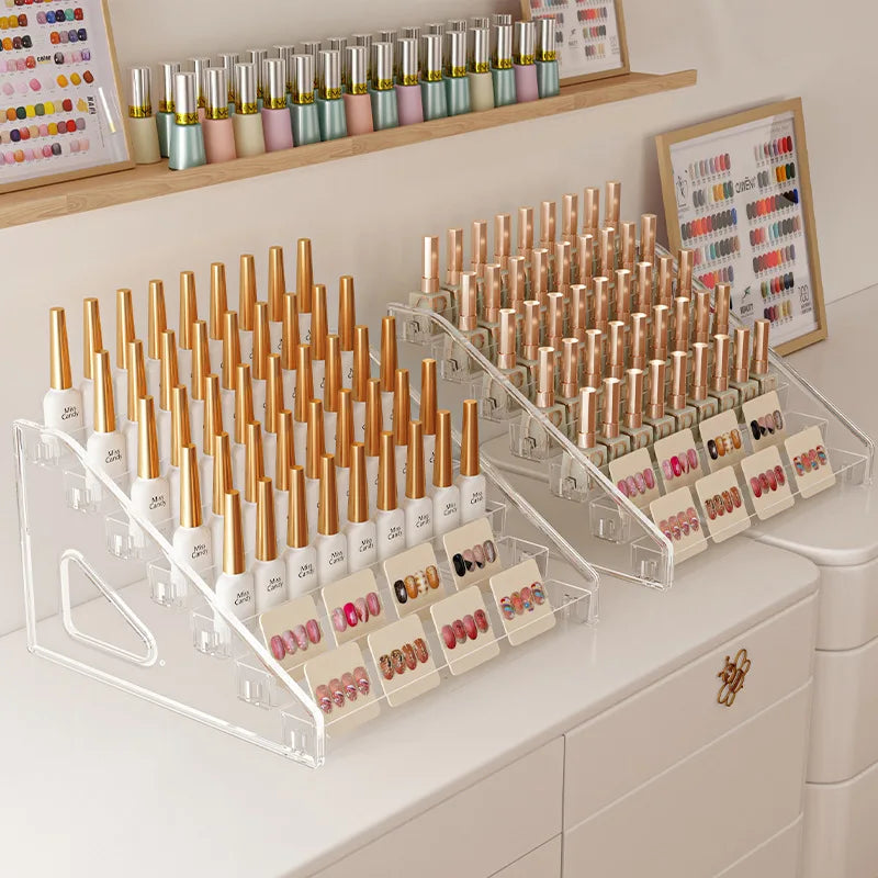 3/4/5/6/7 Layers Acrylic Nail Polish Display Rack Transparent Cosmetic Organizer Multi-layer Simple Mounting Rack Stand Holder