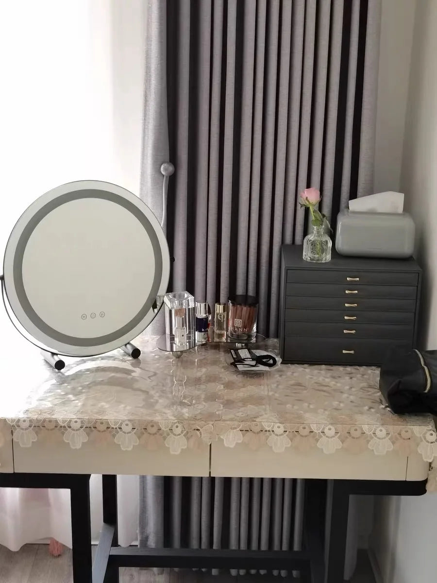 Makeup Mirror with Led Light Portable Traveling Vanity Mirroir with 15X Magnifying Cosmetics Mirror Gift for Bedroom home Girls