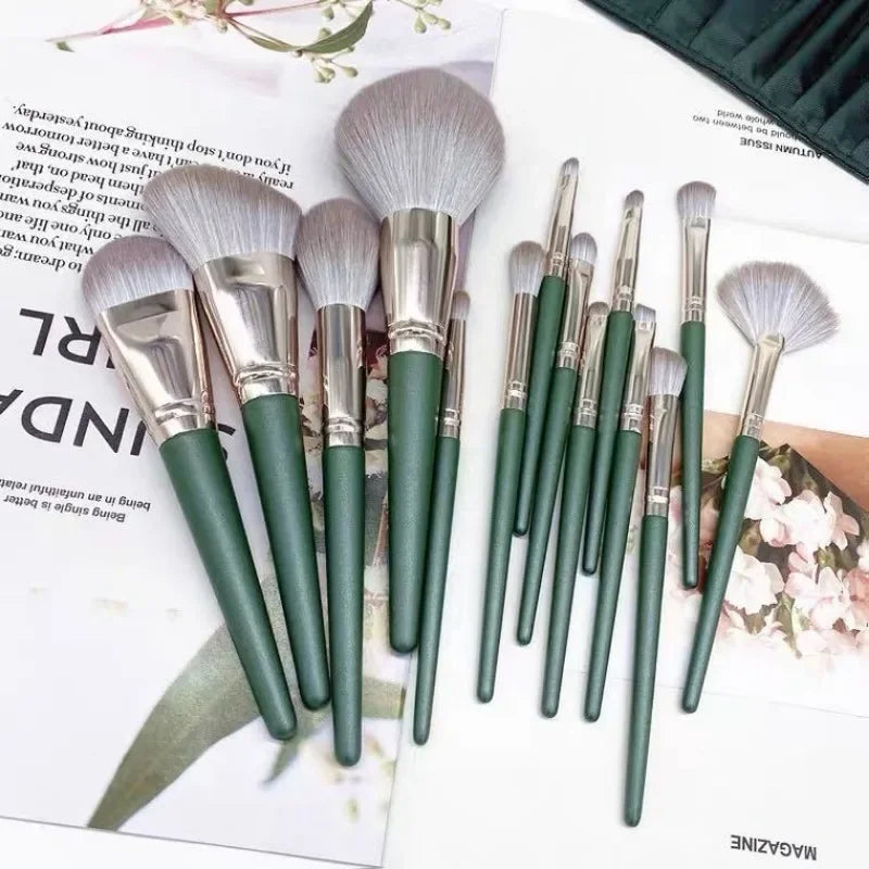 14Pcs Makeup Brushes Set Large Fluffy Soft Eye Shadow Foundation Brush Women Cosmetic Powder Blush Blending Beauty Make Up Tools