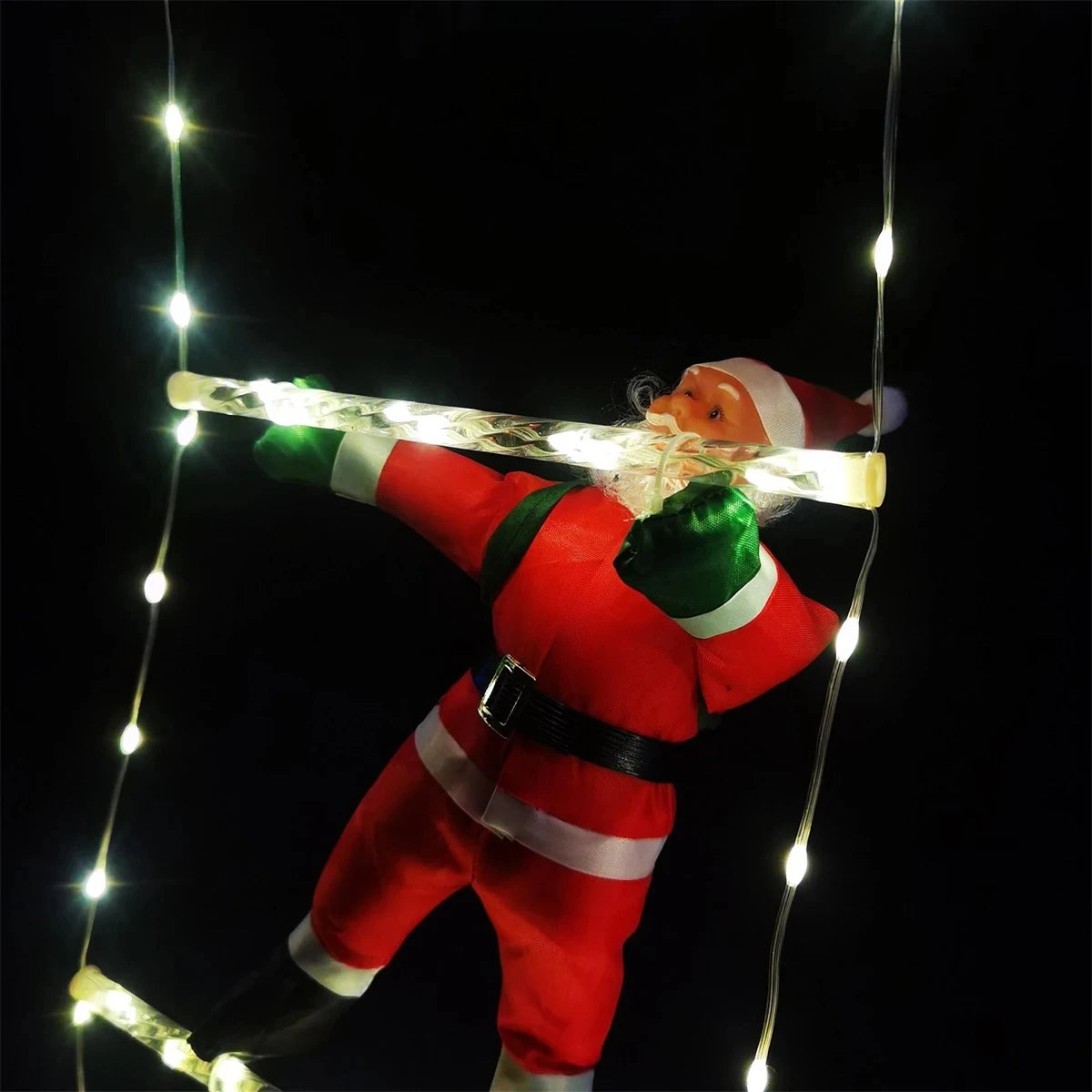 1-3M Santa Claus Climbing Ladder Warm Light 2024 Christmas Decoration for Home Outdoor Garden Cristmas Tree New Year Gift