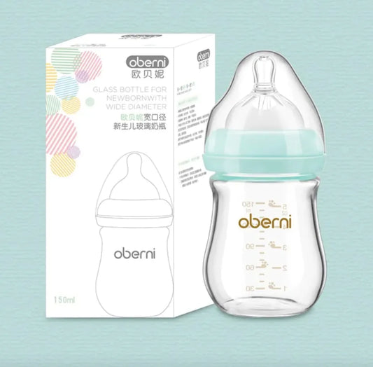 Wide Bore Glass Baby Bottle for Newborns - 120ml and 150ml